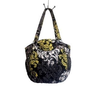 Vera Bradley Quilted Floral Print Tote Bag in Yellow, Black & Gray